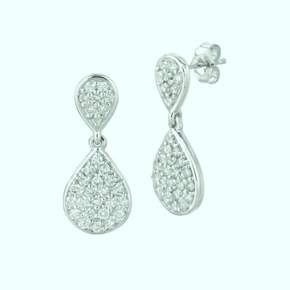 1.20 Carat Natural Diamond Pear Shape Drop Earring